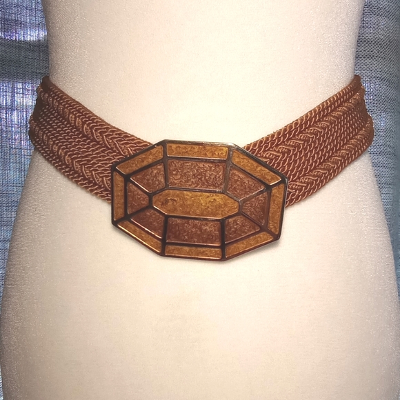 Vintage 80\'s Gutos W Germany Broided Gold Medal Waist Women\'s Belt Size 28\